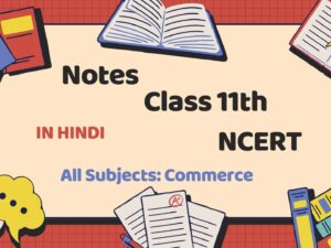 Class 11th Commerce Hindi Medium Notes with NCERT Solutions